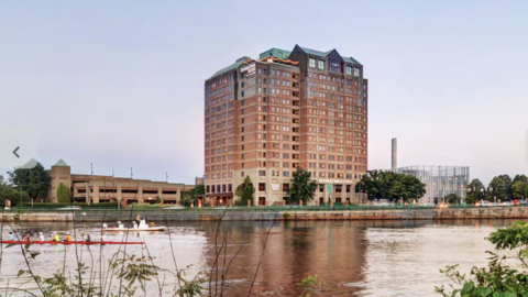 Photo of the outside of the Double Tree Hotel