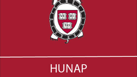 red Poster advertising HUNAP student intern opportunity featuring the hunap logo