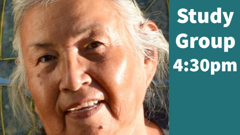 Poster advertising the study group featuring a photo of Faith Spotted Eagle