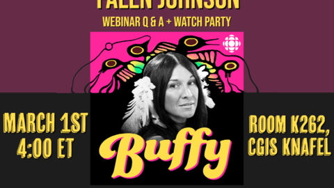 Poster advertising the event featuring the image from the Buffy Podcast