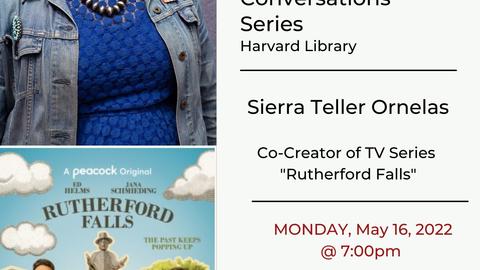 A flyer of the event with a photo of Sierra Teller Ornelas and information about the webinar that is happening at 7pm  ET on May 16, 2022