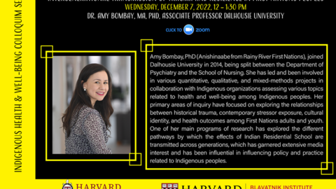 Poster for the Dec.07 Indigenous Health and Well-Being Seminar